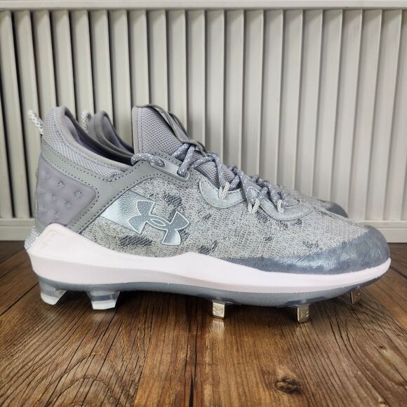 Under Armour Harper 8 Elite Men's 9 Halo Grey Metal Baseball Cleats 3026588-102 - Picture 1 of 10